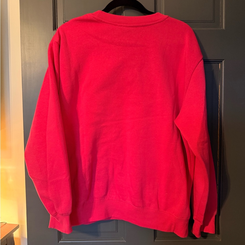 Von Dutch Crewneck Sweatshirt in Hot Pink with White Logo - Picture 3 of 3